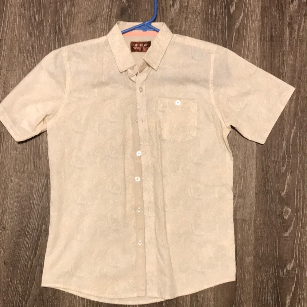 Boys (10/12)Beige Short Sleeve Shirt